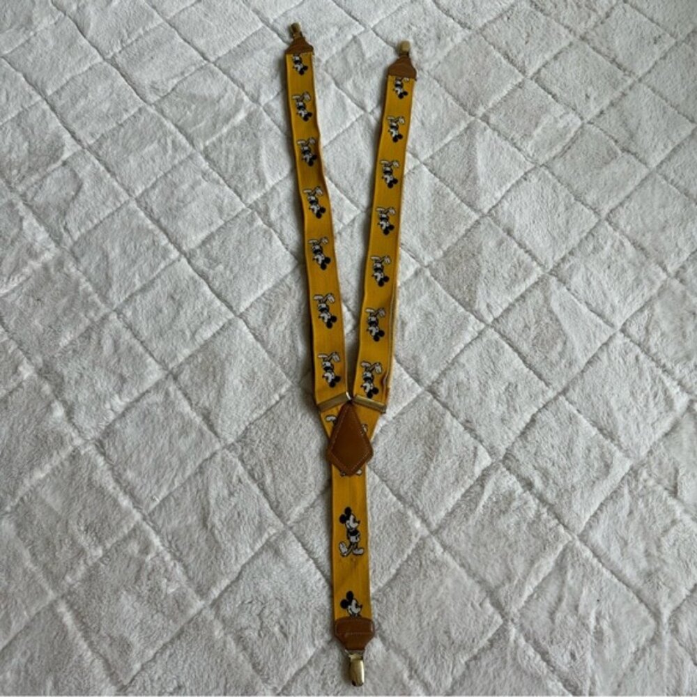 Disney | Vintage Yellow Mickey Mouse Suspenders | One Size Adult